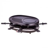 RADIOLA - RARG228B - Appareil à raclette - 8 personnes - 1100 watts - Raclette et grill - Noir