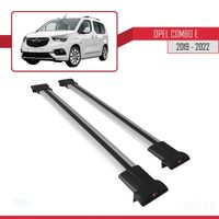 Compatible avec Opel Combo (E) 2019-2023 Barres de Toit FLY Modèle Railing Porte-Bagages de voiture GRIS