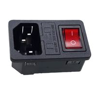 Connecteur d'équipement froid - C-14 - Interrupteur rouge - Fusible 10A/250V - Éclairé et tournant