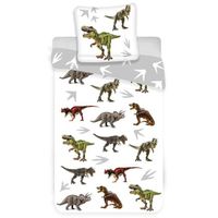 Dinosaures T-Rex - Parure de Lit Enfant Coton Animal, Housse de couette 140x200 cm, une Taie d’oreiller
