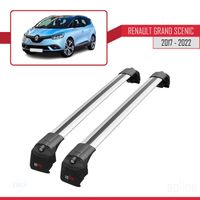 Compatible avec Renault GRAND SCENIC (Mk4) 2017-2023 Barres de Toit ACE-2 Railing Porte-Bagages de voiture GRIS