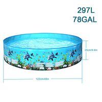 Equipement piscine,Couverture de piscine PE rectangulaire ronde, imperméable, anti-poussière, accessoires de terrain- 122x25cm Pool