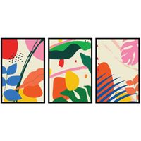 Flashy vegetal Trio, Set de 3 affiches murales - 90x45cm