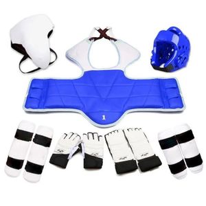 SAC DE FRAPPE Accessoires Fitness - Musculation,Kit d'entraînement Taekwondo Glvoes Karaté GlaBody Protector- blue 7 piece Set boy-170-180cm