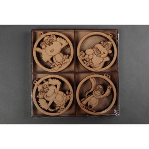 Formes En Bois à Peindre Faites Main 16 Boules Avec Singes