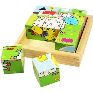 PUZZLE Puzzle en bois - BIGJIGS - Animaux - 9 cubes - A p