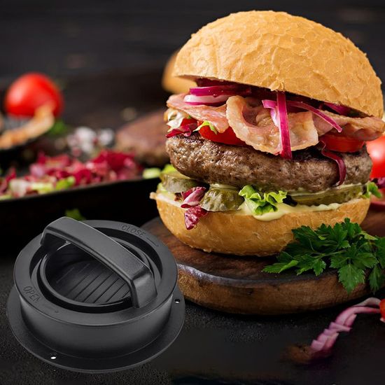 Presse à hamburger 3 en 1 avec 100 feuilles de papier à hamburger, pour