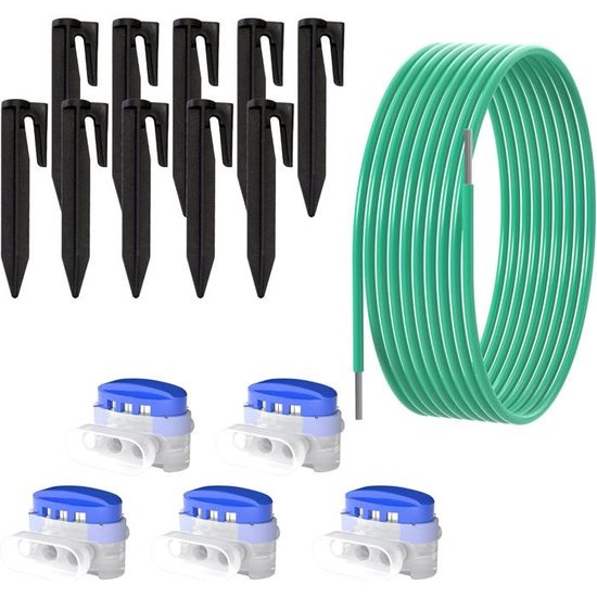 KIRZAX - 40 Piquets De Fixation Pour Câble De Tondeuse Robot, Piquets De Jardin Solides Pour Délimitation Et Fixation
