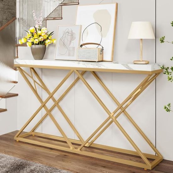Table Console Fermière Tribesigns 105 Cm - En Chêne, 80 Cm De Hauteur - Pour Salon, Entrée, Canapé