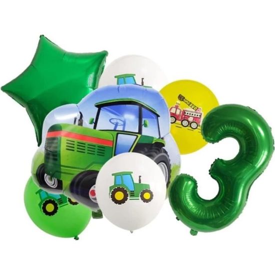 Décoration Anniversaire Thème Tracteur Pour 3 Ans - Kit Complet Ballons, Bannière, Autocollants - 5