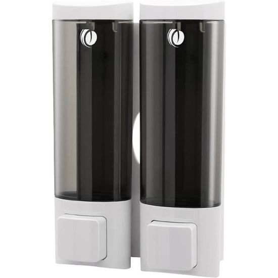 Distributeur Mural Gel Douche Ruiqas 2x350ml - Pour Salle De Bain Ou Cuisine - Fixation Vis/Adhésif