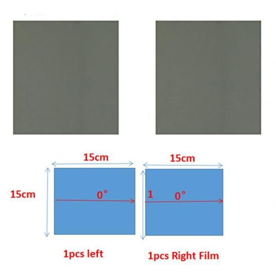 Lunettes 3D Feuille de Film polarisant circulaire carre A4 1 paire de 15x15CM filtres polarisants Non adhesifs 1 Pairs Film A Cdiscount Appareil Photo