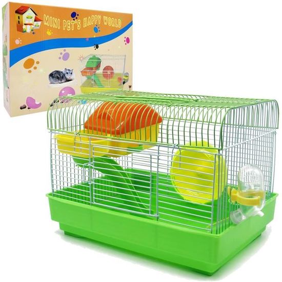 BPS BPS1217 Cage Hamster Chalet Maison pour hamster avec mangeoire Bebedero Roue Maison spciale Couleur au hasard 33 x 235 x [2149]
