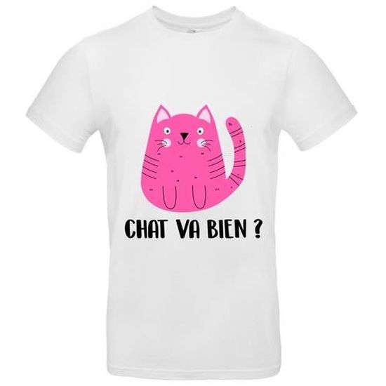 T Shirt Premium Homme Blanc Chat Va Bien Blanc Cdiscount Pret A Porter
