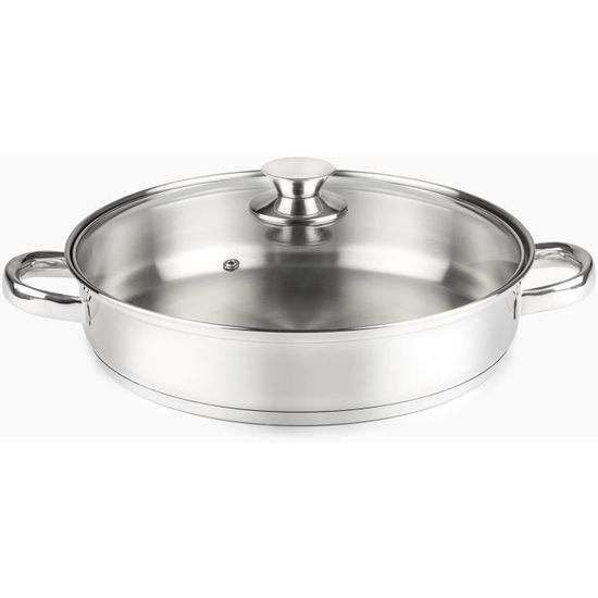 Casserole Basse 26 Cm De Diamètre, Acier Inoxydable 1810[J1678] Cdiscount Maison
