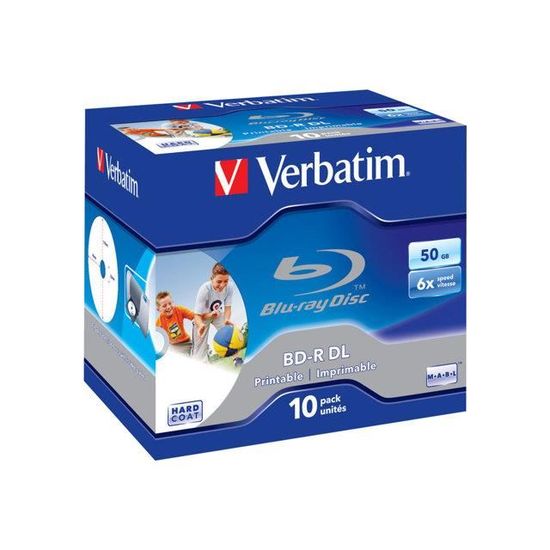 Lot de 10 Blu-ray Disc VERBATIM - BD-R DL 50 Go 6X