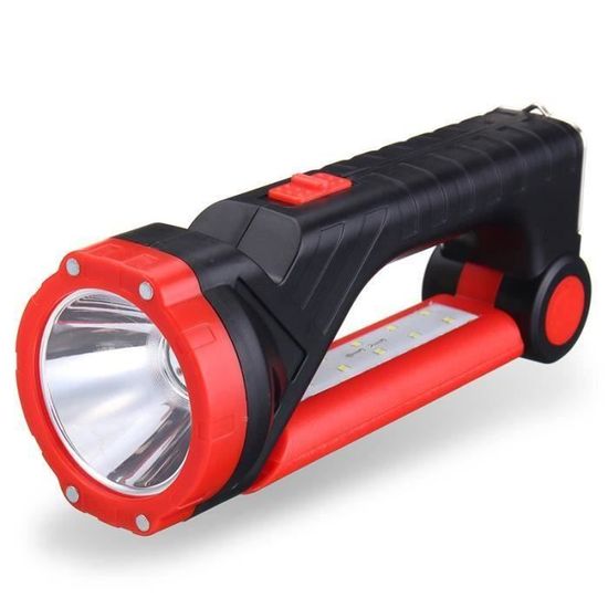 Lampe Torche Solaire Et à Manivelle - Recharge Manuelle Et Solaire, LED, Mousqueton, Pour Urgences Et Camping