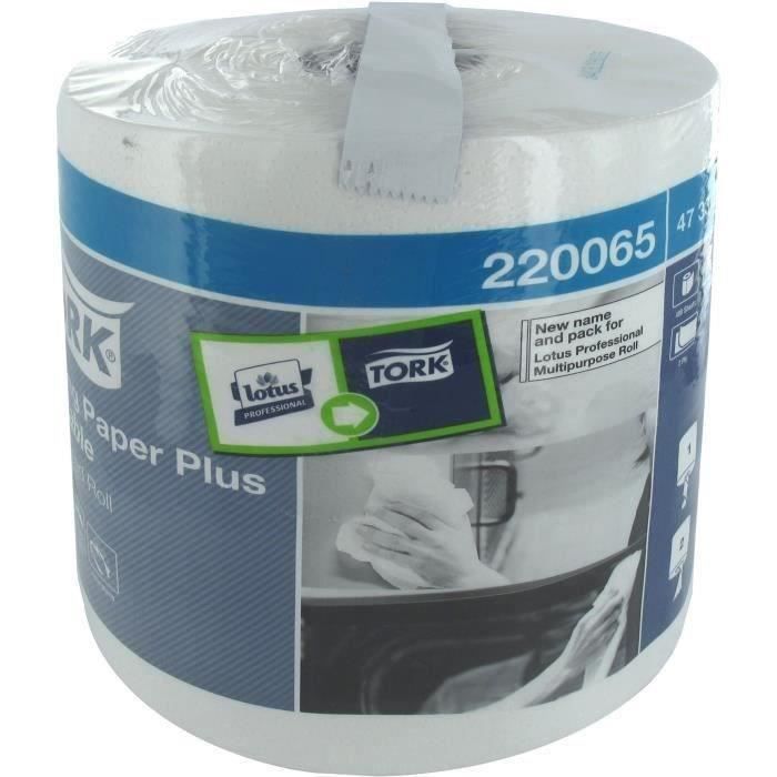 LOTUS - Bobine essuyage 400 feuilles blanc