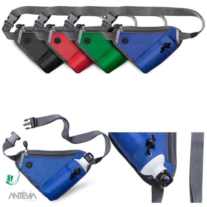ANTEVIA - Porte gourde pochette de sport banane| Ceinture de course| sport pour smartphone | Couleur: Bleu (Tildak bleu)