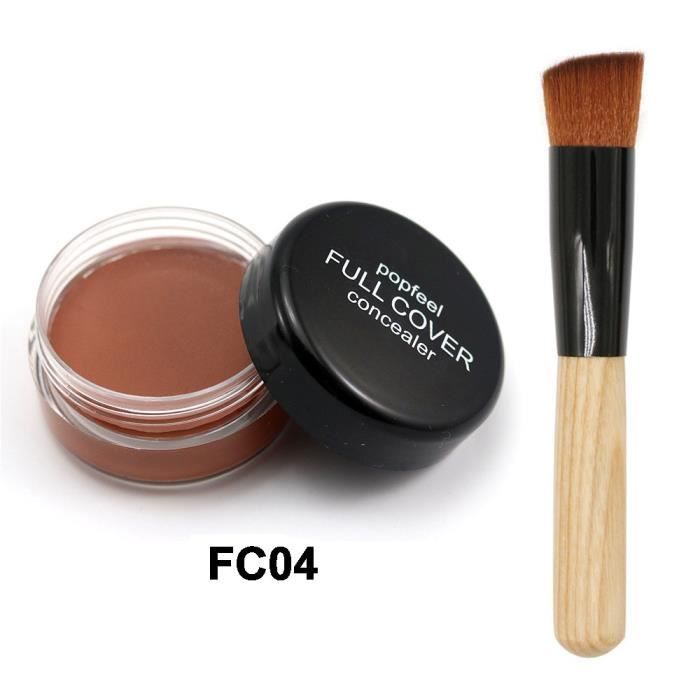 【Accessoires de nettoyage】Maquillage Fond de Teint Maquillage Base Nude Face Couverture Liquide Correcteur + Pinceau_GT24197