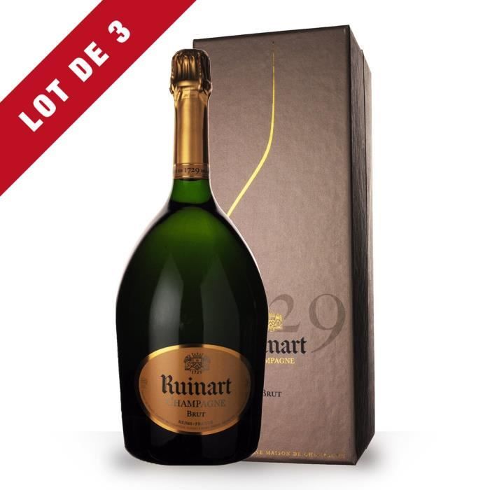 3X R de Ruinart Brut 150cl Magnum- Coffret - Champagne