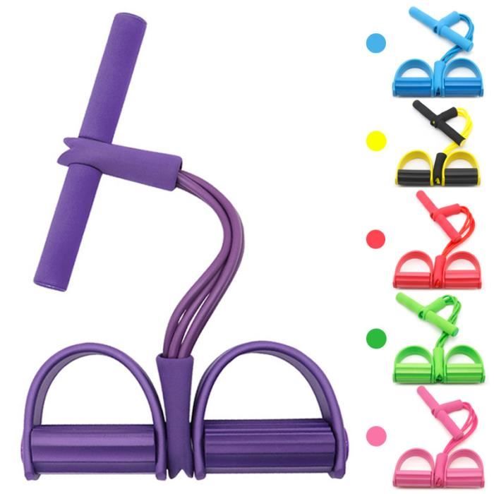 4 Tubes Bandes de Résistance Corde élastique Multifonctionnelle Sit-up Physique Gym Fitness (Violet)