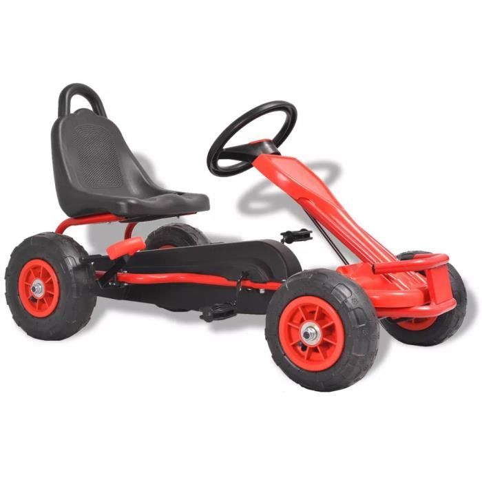 Kart à pédales avec pneus Rouge