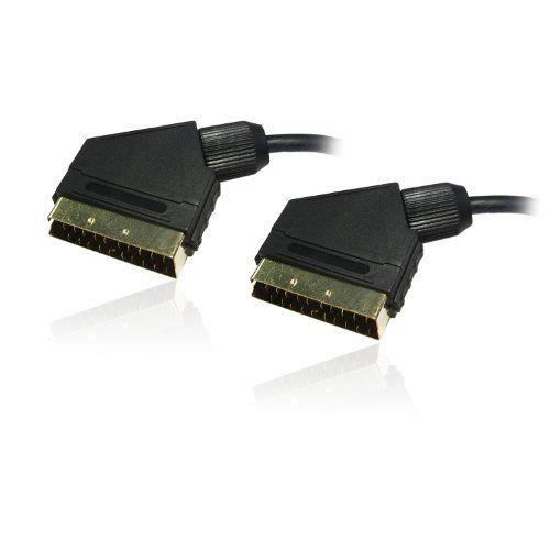 CDL Micro 5055313606369 - CABLES - 15 m-Câble péritel SCART vers SCART Câble -Wire- Contacts or 21 broches, toutes connectées.