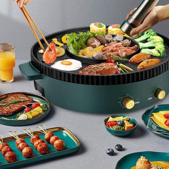 Filet de marmite multifonction barbecue tout-en-un pot ménage plat de cuisson de style coréen, shabu-shabu, friture et cuisson