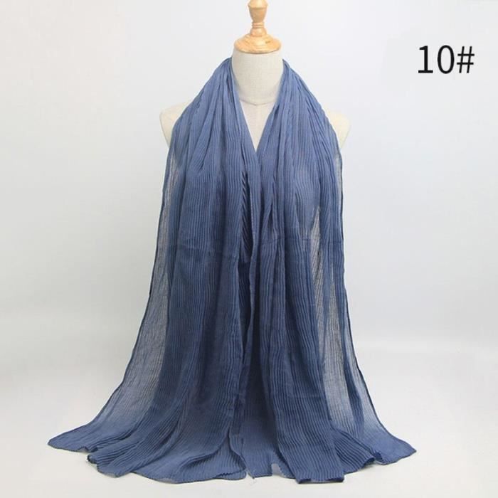 Foulard hijab en coton froissé, écharpe douce, écharpe chaude, écharpe chaude, châle, 25 couleurs, Design hiver, tendanc DY5185