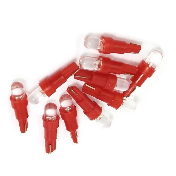 10 x DC 12V rouge LED Ampoules tableau de bord lampe T5 pour Automobile