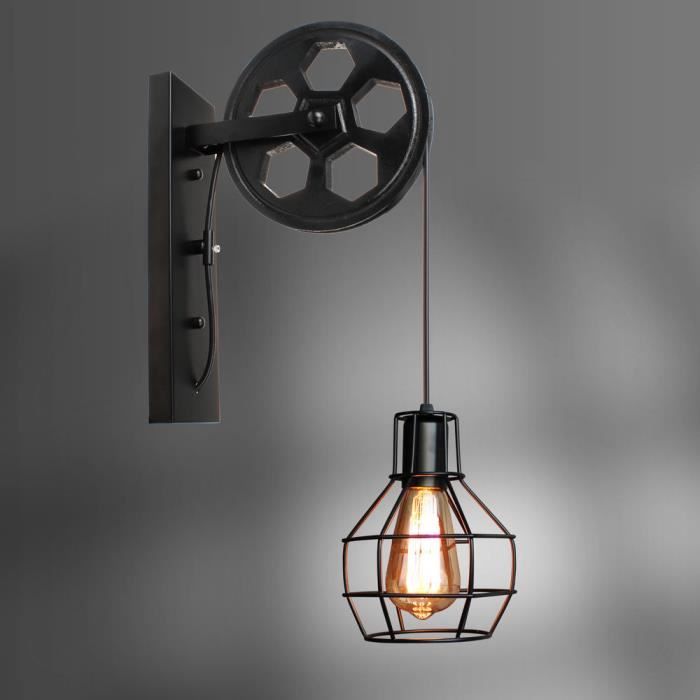 Goble lot de 2 retro lustre industriel en Métal applique lampe de chevet