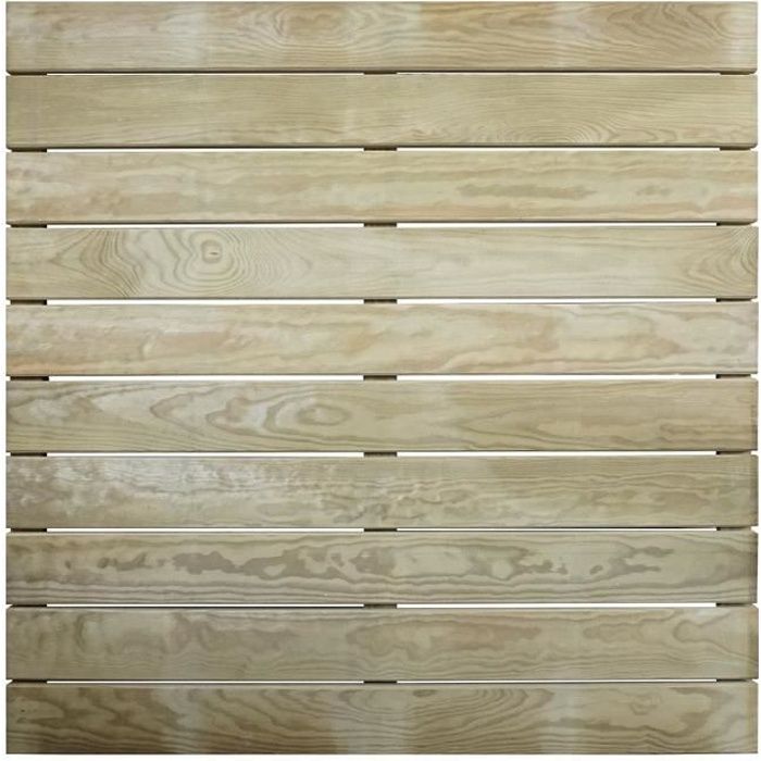 Dalle de terrasse en bois traitement autoclave classe IV- Epaisseur 44mm - 1000x1000 mm AMELIA -