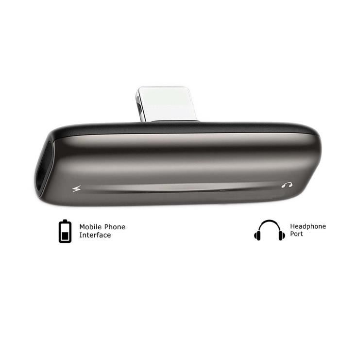 Adaptateur Casque pour iPhone,Connecteur Audio+Recharge Jack Audio Splitter Dongle Répartiteur pour Iphone 12/11/XS/8PLUS/8/7PLUS