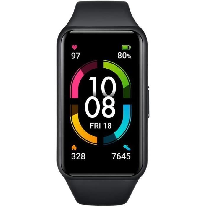 HONOR Band 6 - Montre connectée - Noir - Ecran AMOLED 1.47\