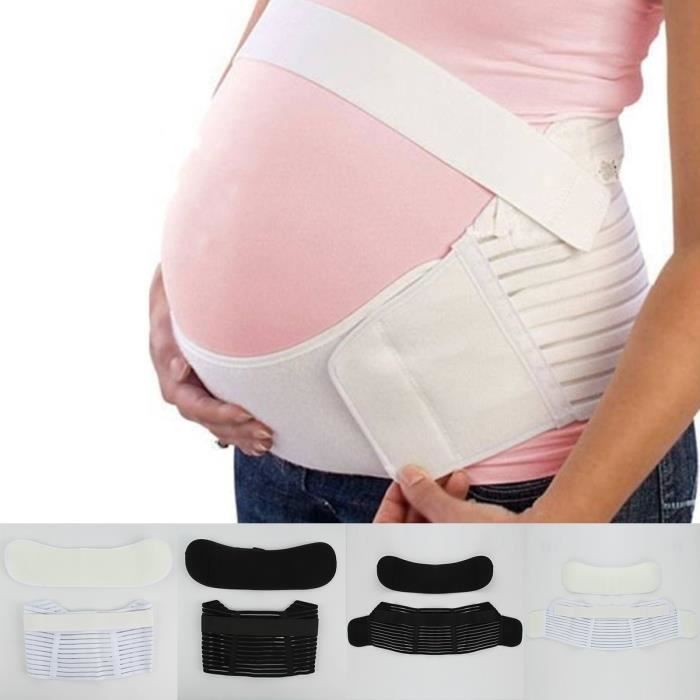 Ceinture ventrale, Ceinture de sécurité pour femme enceinte, Soutien prénatal pendant grossesse Maternité Abdomen Soutien (blanc M)