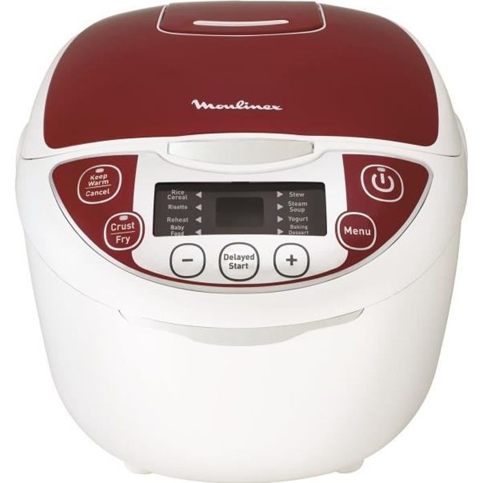 MOULINEX MK705111 Multicuiseur 12 en 1, 5 L, 12 programmes, Cuiseur riz, Cuiseur vapeur, Cuisson lente, Cuve antiadhésive amovible