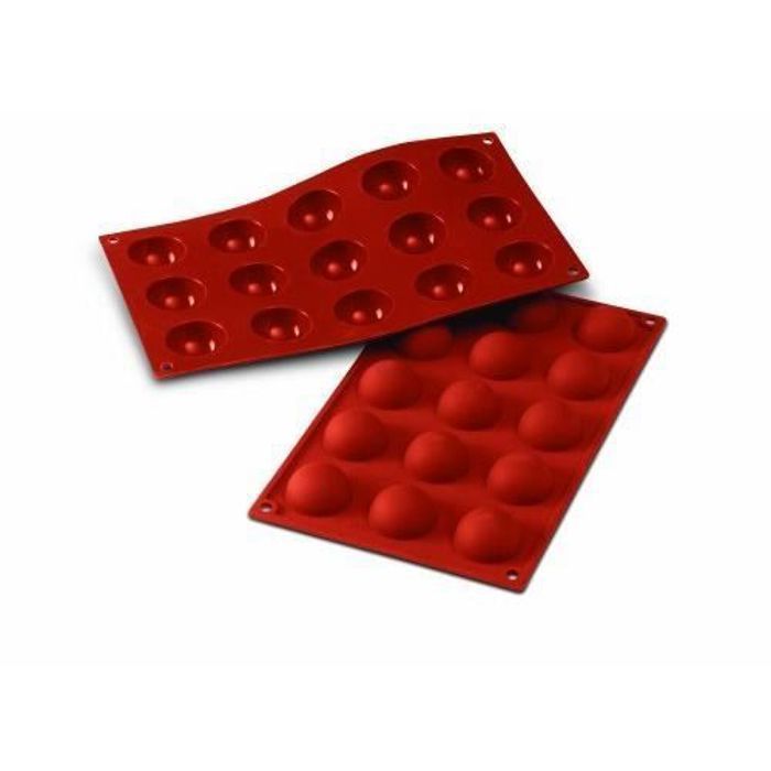 Silikomart 20.005.00.0060 SF005 Moule Forme Demi-Sphères 15 Cavités Silicone Terre Cuite SF005-C