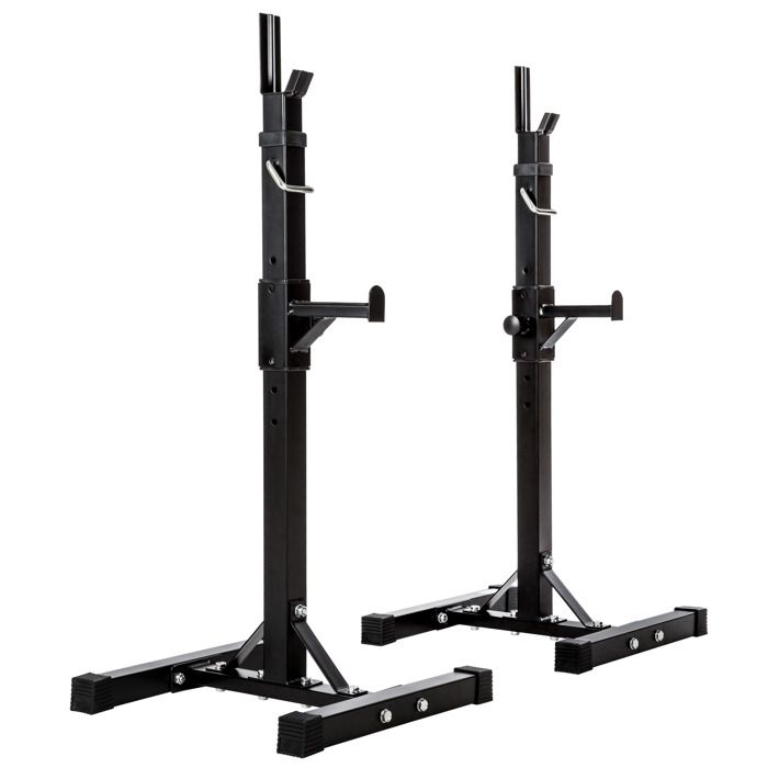 TECTAKE Rack de Rangement pour Haltères Capacité 100 kg 49 cm x 46 cm x 157 cm en Acier Noir
