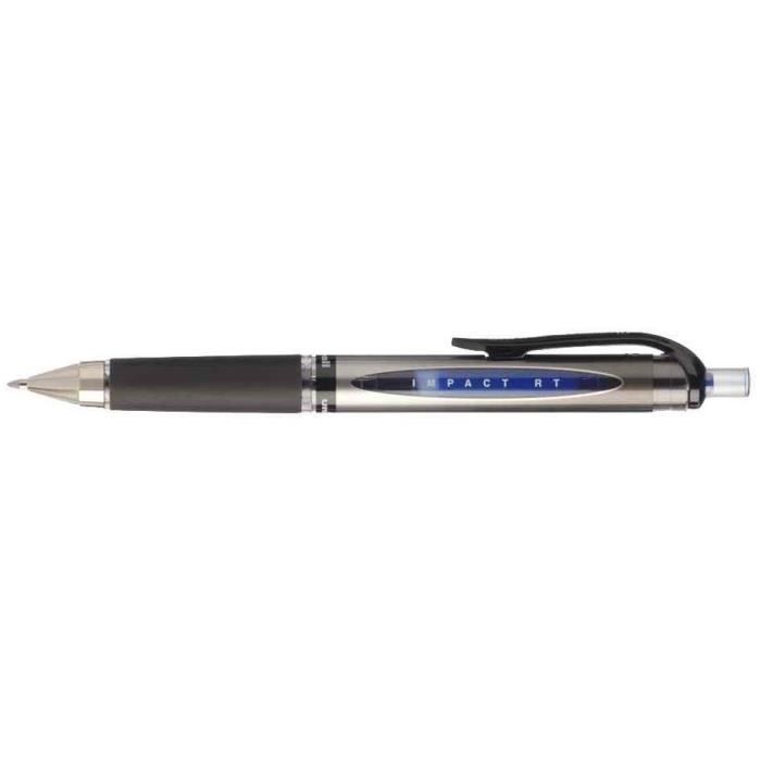 Roller encre gel IMPACT Signo Broad UMN152/10S Auto Rétract. Grip Pte Large 1mm Bleu