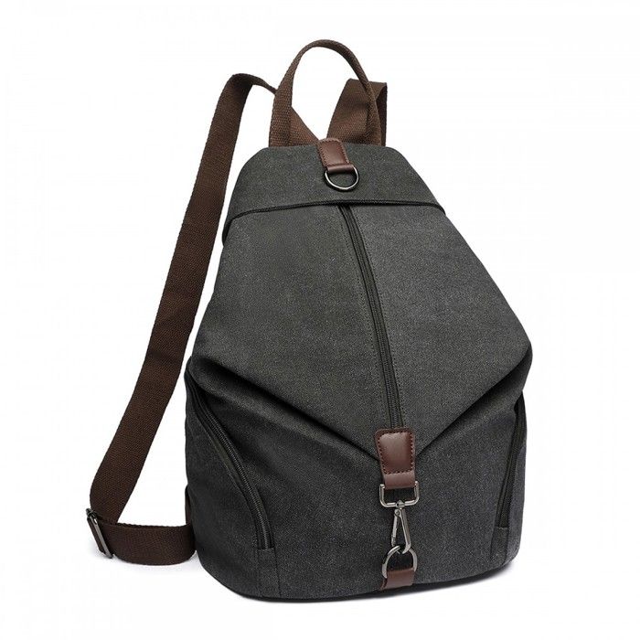 Sac à dos - KONO - Vintage - 31x16x38 cm - Noir - Camping & École Sac à dos - KONO - Vintage - 31x16x38 cm - Noir - Camping & École