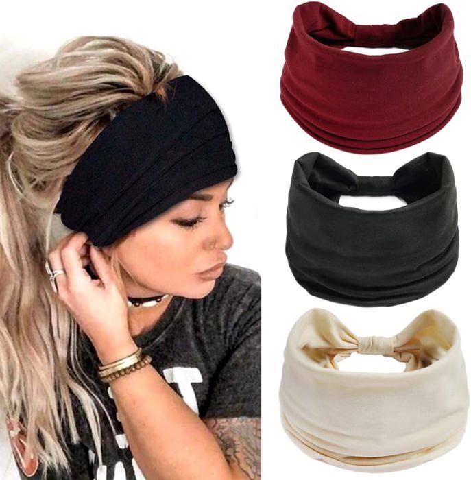 Large Bandeau Élastique Doux Rouge Bande de Cheveux Sport Workout ...