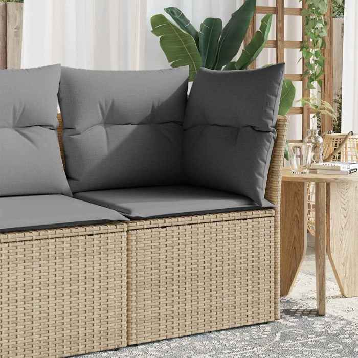 vidaXL Chaise de jardin sans accoudoirs avec coussins - vue 2