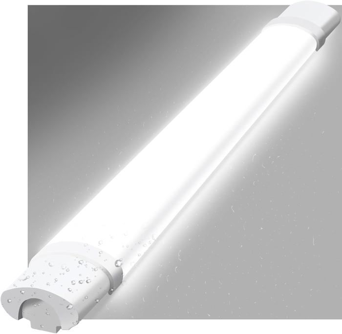 Homefire plafonnier LED pièce humide lumière 120CM 36W longue cave lampe IP65 tube fluorescent baignoire lumière blanc froid 5000K