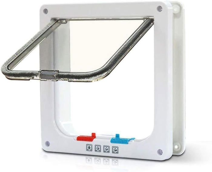 Meilleurs prix pour Chatière à 4 Positions Chatière pour Chat avec Tunnel Cache Découpe Chatière Chien Porte de Chat avec Serrure Chatières