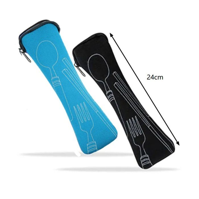 Sac à Couverts Portable, Sac Vaisselle Portable Extérieur Zip Sac De