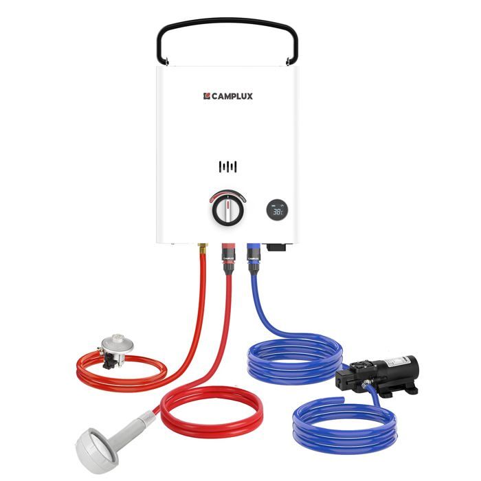 Chauffe-eau à gaz portable - CAMPLUX - F5 Pro - 5 L/min - 10 kW - Compatible Butane/Propane