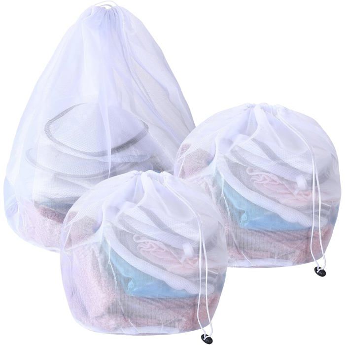 Lot 3 Filets Linge Machine Réutilisables Avec Fermeture Éclair – Protection Lingerie & Chaussettes