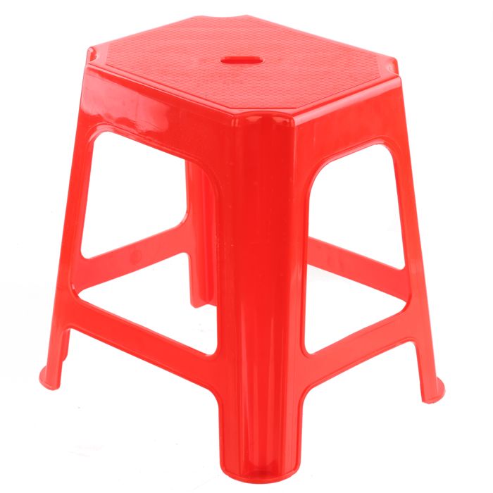 Tabouret - Non spécifié - 41x43x34 cm - Capacité 110 kg - Rouge - Multifonctionnel