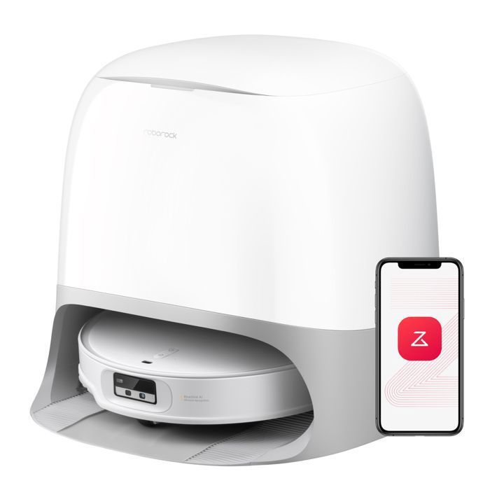 Roborock Qrevo CurvX Aspirateur Robot Laveur 22 000 Pa Anti enchevêtrement Station Multifonctionnelle 3.0 Thermo+ 798cm